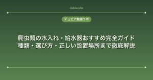 爬虫類の水入れ・給水器おすすめ完全ガイド｜種類・選び方・正しい設置場所まで徹底解説