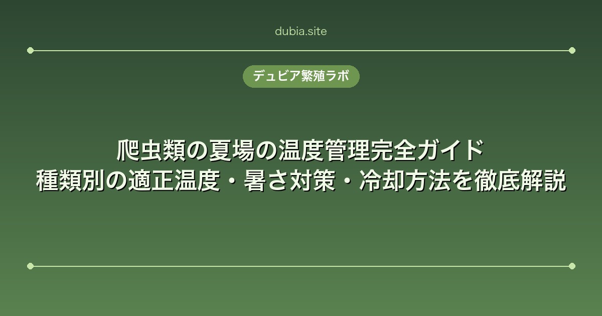 爬虫類の夏場の温度管理完全ガイド|種類別の適正温度・暑さ対策・冷却方法を徹底解説