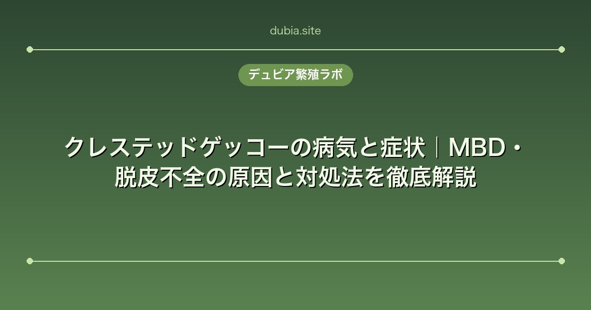 クレステッドゲッコーの病気と症状｜MBD・脱皮不全の原因と対処法を徹底解説