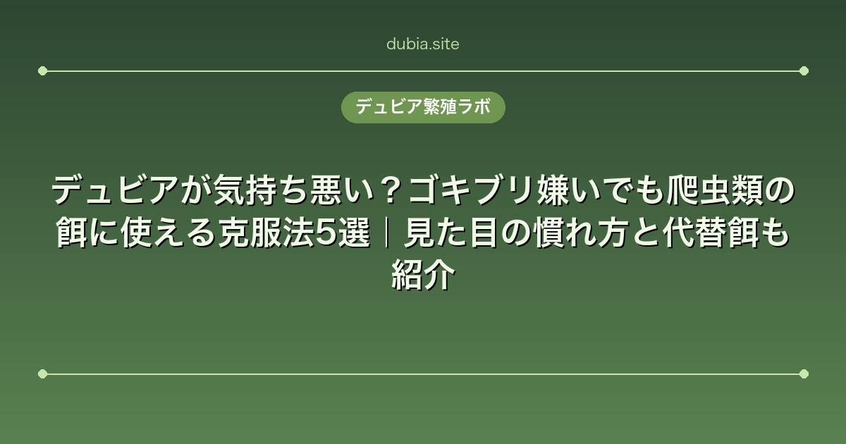 デュビアが気持ち悪い?ゴキブリ嫌いでも爬虫類の餌に使える克服法5選|見た目の慣れ方と代替餌も紹介