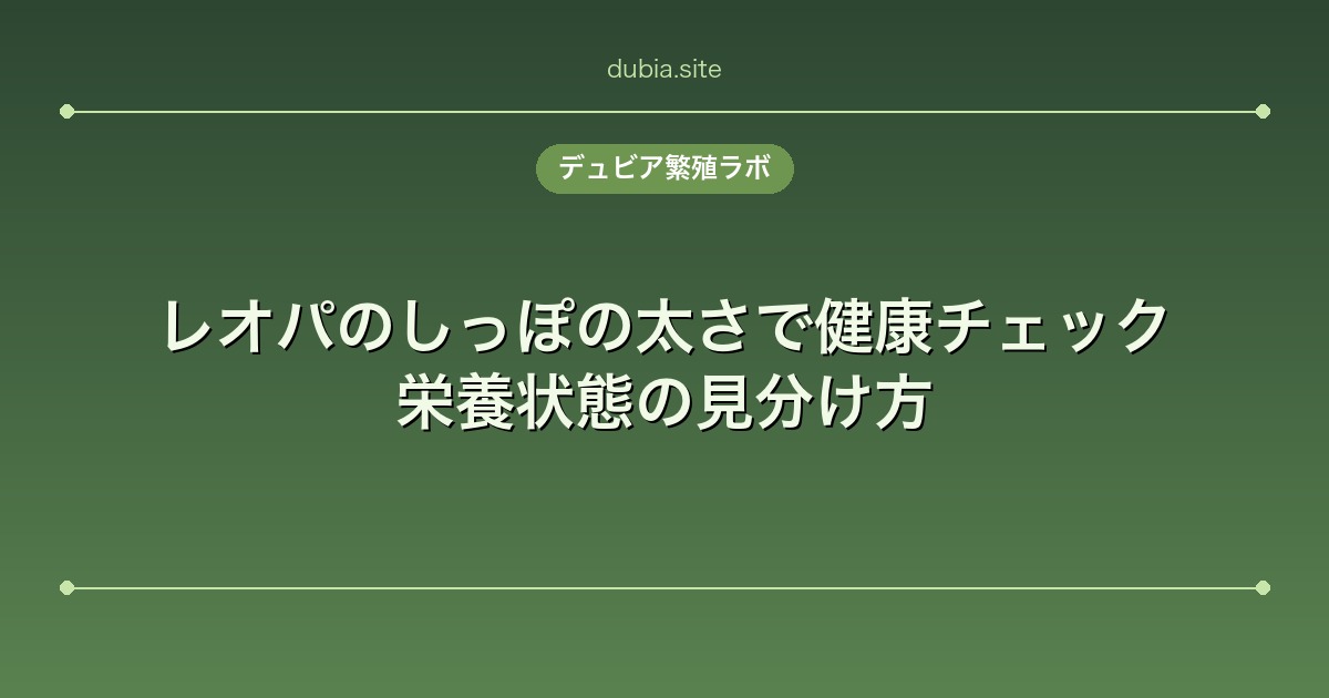 レオパのしっぽの太さで健康チェック｜栄養状態の見分け方