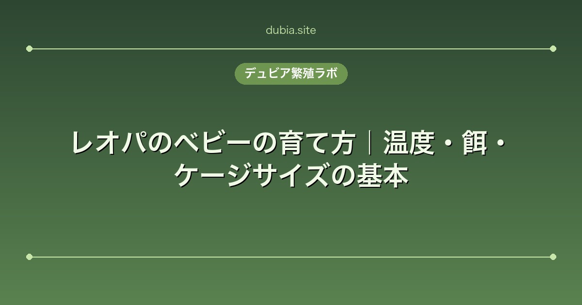 レオパのベビーの育て方｜温度・餌・ケージサイズの基本