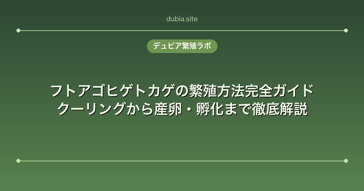 フトアゴヒゲトカゲの繁殖方法完全ガイド｜クーリングから産卵・孵化まで徹底解説
