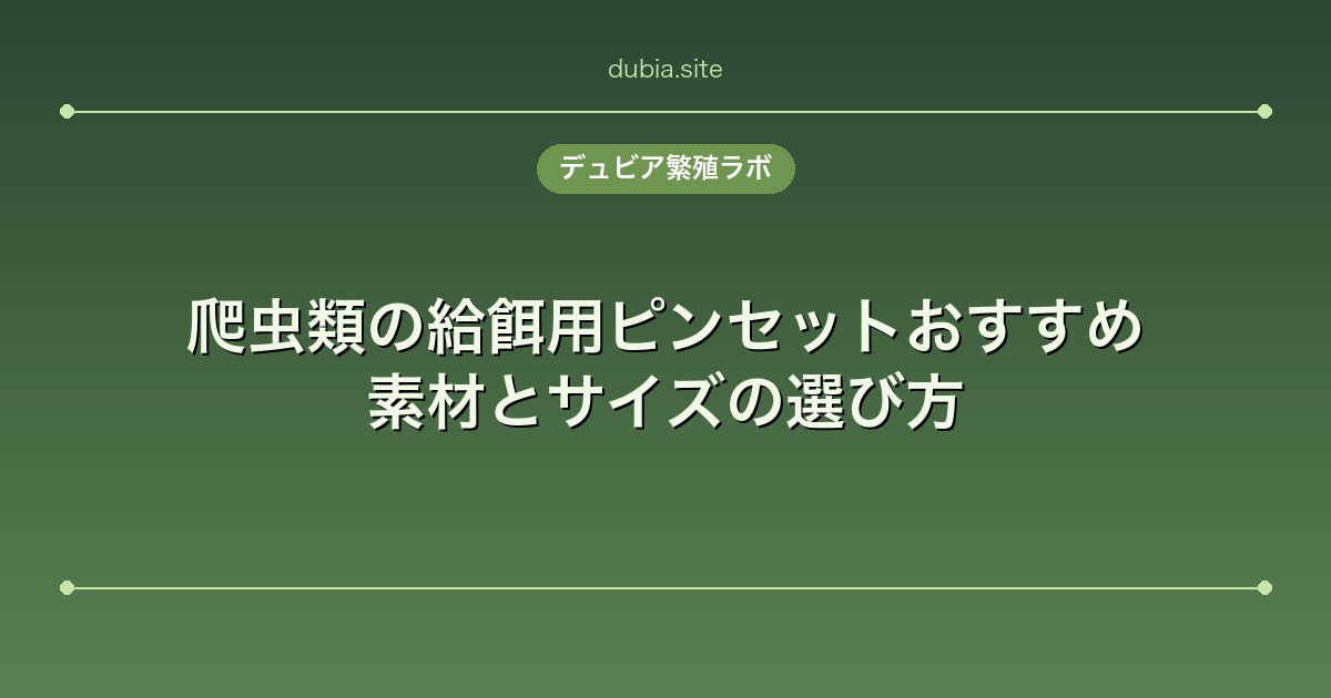 爬虫類の給餌用ピンセットおすすめ｜素材とサイズの選び方