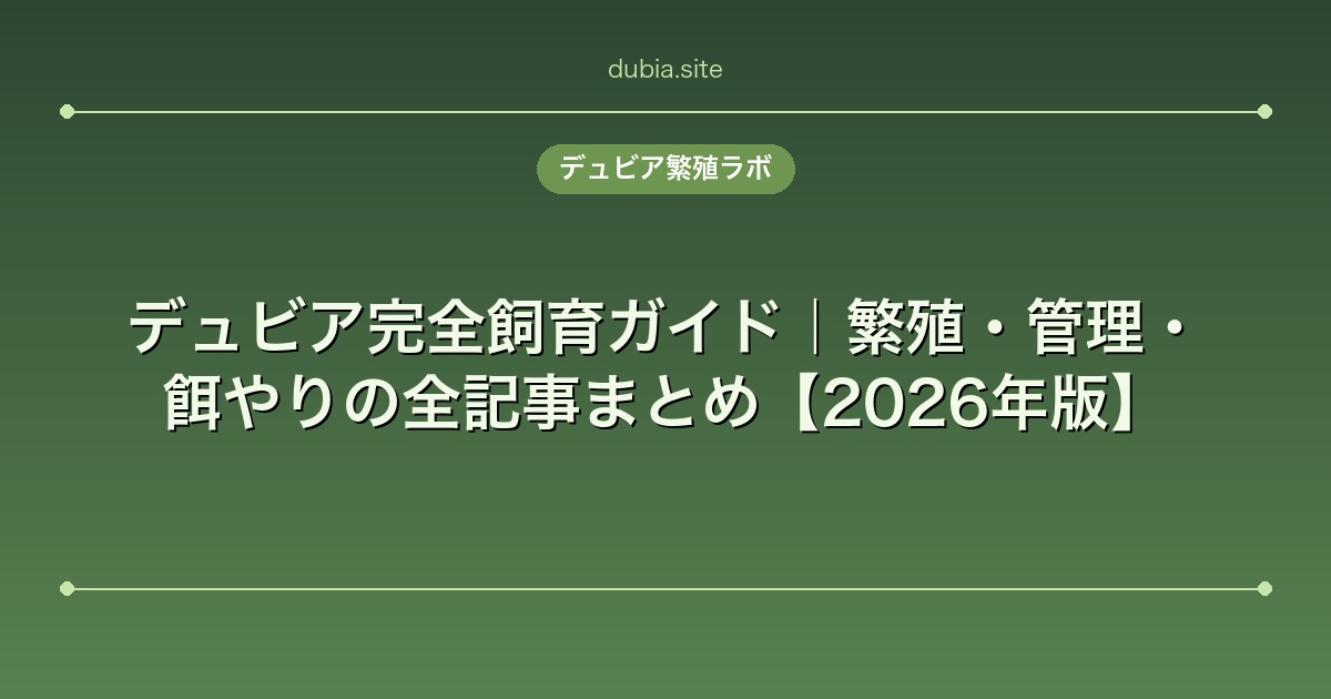デュビア完全飼育ガイド｜繁殖・管理・餌やりの全記事まとめ【2026年版】