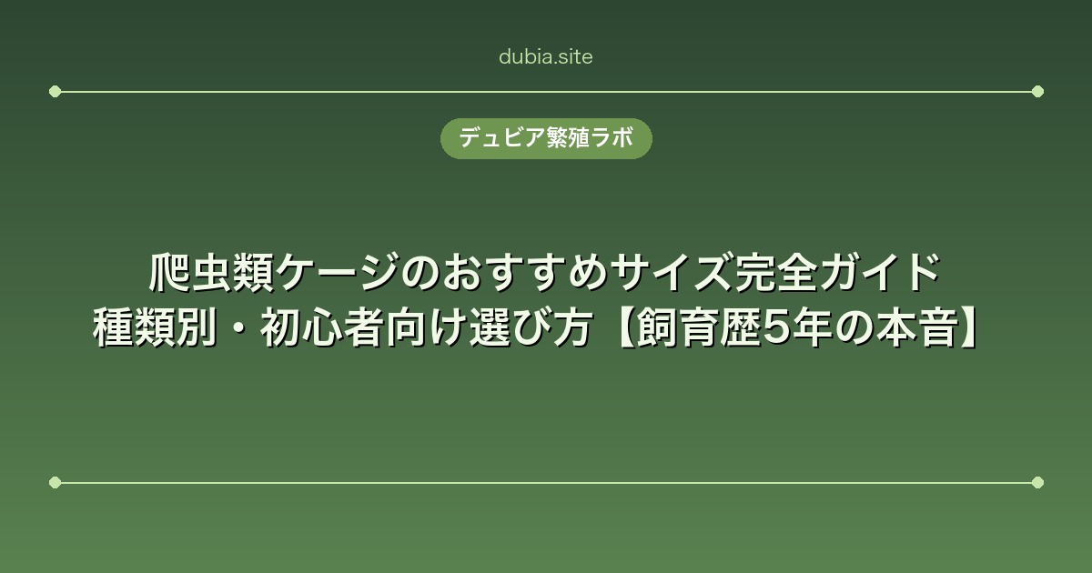 爬虫類ケージのおすすめサイズ完全ガイド｜種類別・初心者向け選び方【飼育歴5年の本音】