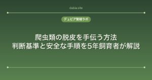 爬虫類の脱皮を手伝う方法｜判断基準と安全な手順を5年飼育者が解説